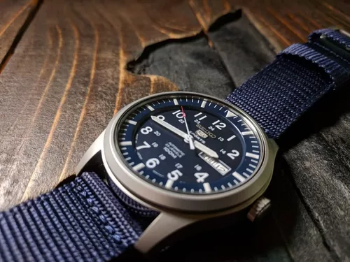 Relógio Seiko Militar Snzg11 Field Watch Azul Marinho