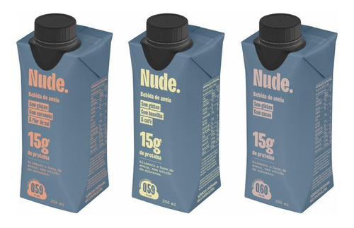 Kit 2 Bebidas Vegetais Proteicas Nude: Baunilha, Cacau,