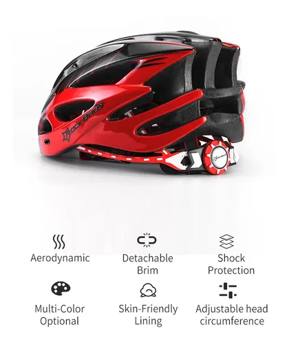 Casco Mtb Rockbros Wt027br Negro/rojo