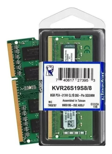 Memória Kingston 8gb 2666mhz 1.2v Ddr4 Notebook Laptop