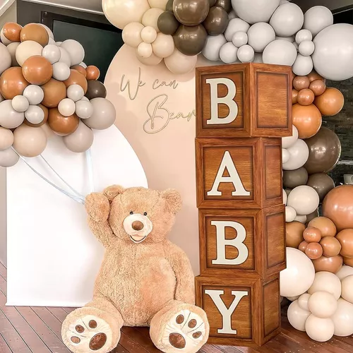 Decoraciones Para Baby Shower, Cajas De Bebé Con Letras, 4 P