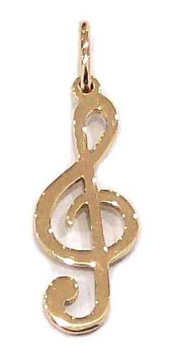 Colgante Dije Clave De Sol De Oro 18k 2gr Maciza 