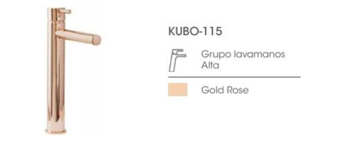 Kubo Griferia-monomando Alto Lavamanos Redondo Gold Rose115