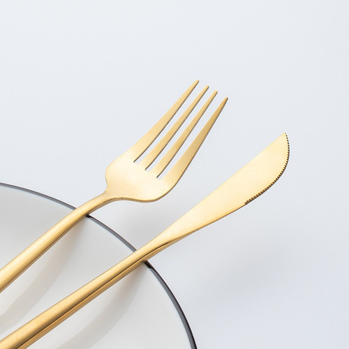 Cubiertos Modernos 48 Piezas Cubiertos De Plata Rosa De Oro