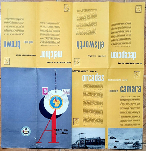 Mapa Y Banderín De La Armada Arg. Tratado Antártico. 1961. (Usado)