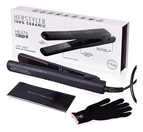 Plancha Alisadora De Cerámica Herstyler Superstyler Onyx  Pe