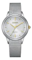 Comprar Reloj Citizen Em081483a Para Mujer Triple Manecilla Acero Color De La Malla Plateado Color Del Bisel Plateado Color Del Fondo Ivory