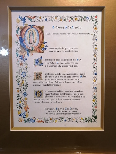 Imagen 2 de 2 de Cuadro De Una Oración A La Virgen María Para El Hogar