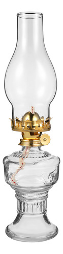 Lámpara De Aceite De Vidrio Y Queroseno Vintage