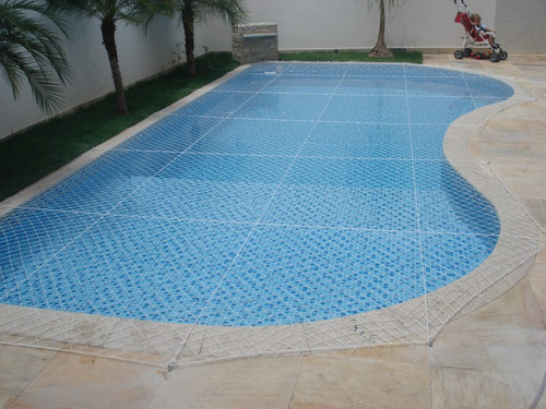 Kit Tela Rede Proteção Para Piscina 7,3 X 4,4 Metros