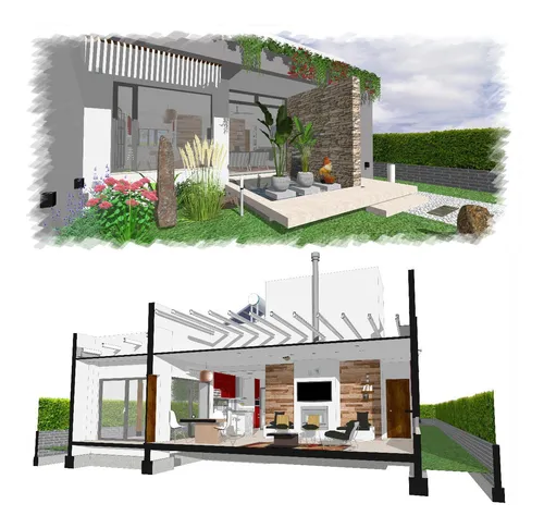 Plano De Casa Moderna Medidas Diseño Color 172m2