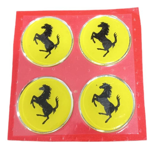 Logo Centro De Llanta  Ferrari  49mm Blister X 4