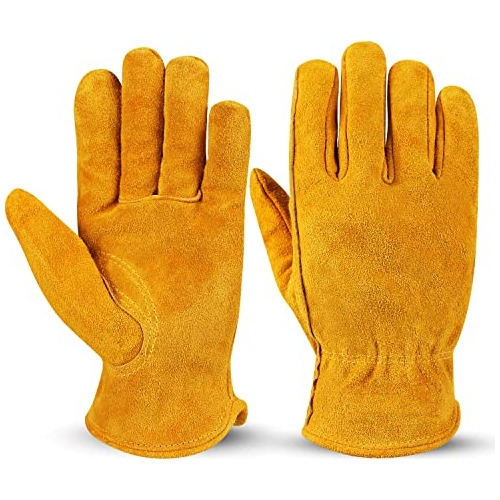 Guantes De Trabajo De Cuero Flex Grip Resistente De Vac...