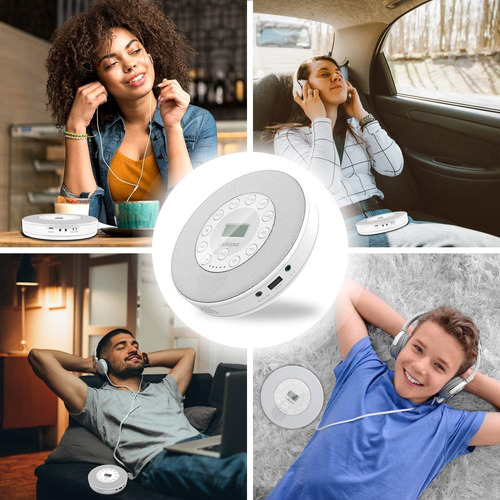 Reproductor De Cd Portátil Con Recargable Bluetooth, Reprodu