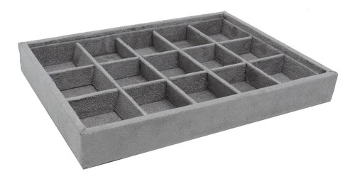 Mostruário De Suede P/ Jóias Com 15 Divisórias 27 X 19,5 Cm