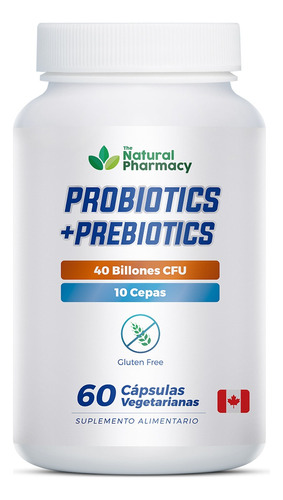 Probióticos Prebióticos 40 Billones Cfu 10 Cepas 60 Porciones