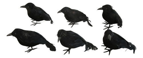 Simulation Crow, 6 Unidades, Modelo De Cuervos De Plumas Neg