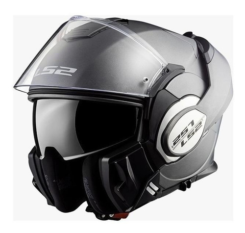 Capacete para moto  escamoteável LS2  Valiant FF399  matt titanium solid tamanho M 