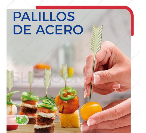 Agitadores De Bebidas Cocktail Metalicos Reutilizables 4pz Color Dorado Flecha