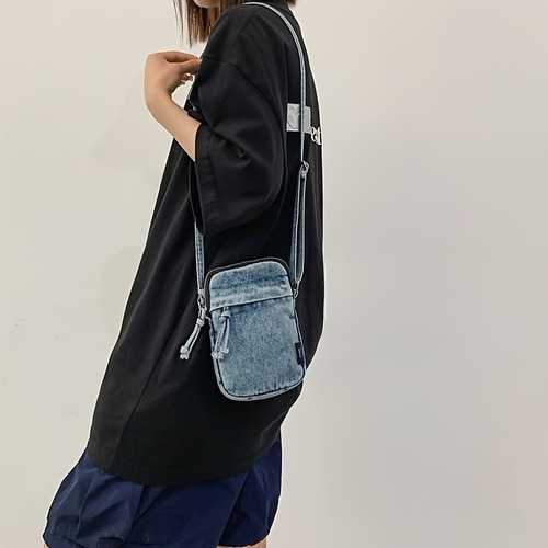 Bolsa Cruzada Informal De Mezclilla For Hombres Y Mujeres