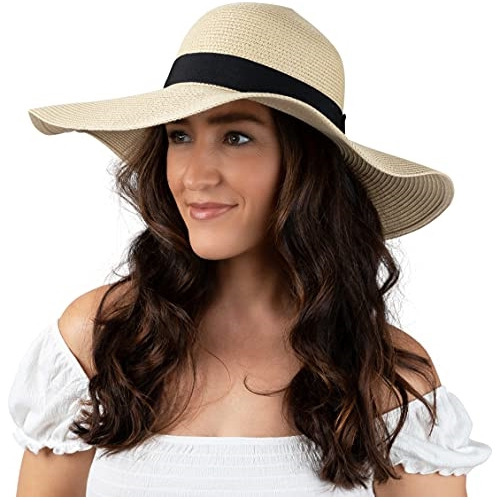 Sombrero De Paja Para Mujer Con Ala Ancha