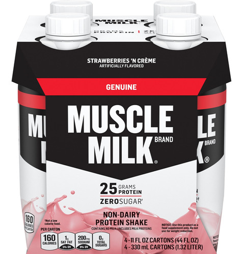 Set De 4 Batido De Proteína Genuino Muscle Milk 11 Onas