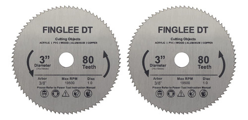 Finglee Dt 2 Hojas De Sierra Circular Hss De 3 Pulgadas De 2