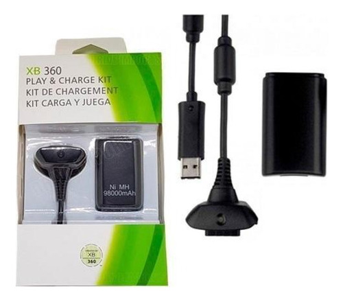 Bateria Carregador Controle Do Xbox 360 Sem Fio 12000 Mah