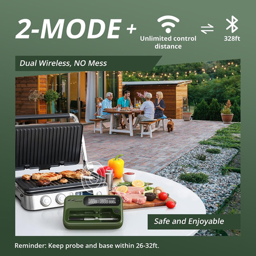 Termómetro Digital Inalámbrico Wifi Para Carne Con Sonda