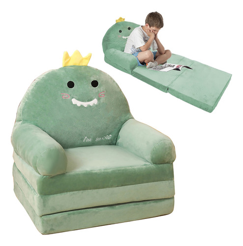 Sillón Sofá Cama En 3 Niveles Muebles Para Niños Infantil Verde