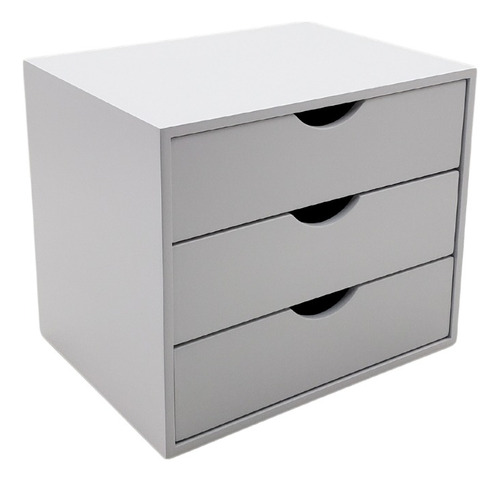 Organizador De Mesa Escritório Gaveteiro Pq Mdf Branco Luxo