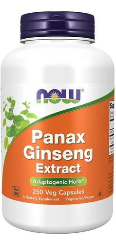 Extracto Panax Ginseng 500 Mg 250caps, Now,