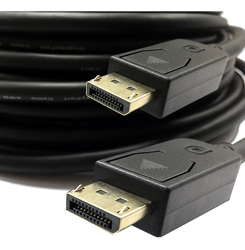 Imagem 3 de 5 de Cabo De Vídeo Displayport Macho 1.2 Preto - 10 Metros