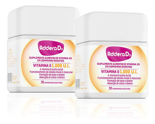 Kit Vitamina D Addera D3 1.000ui Com 30 Comprimidos
