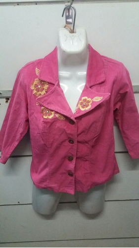 Chaqueta Fuscia Para Dama De Pana Talla M