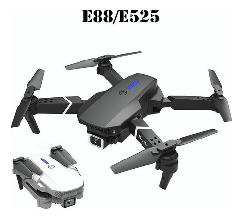 Drone E88 With Double Camera Hd Black 2.4 Ghz 2 Battery