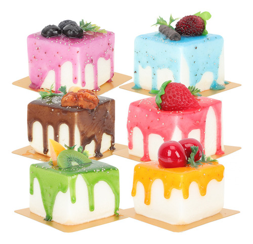 Pasteles De Frutas Simulados, Comida Falsa, 6 Unidades