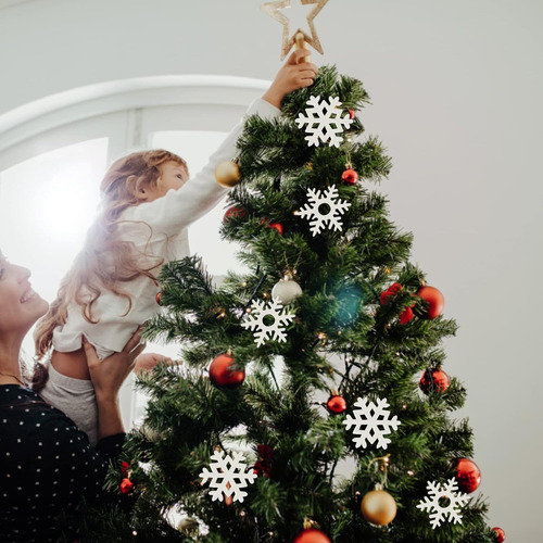 50 Piezas De Copos De Nieve De Navidad Sin Rebabas, Bordes
