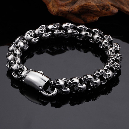 Pulsera Calavera Craneo Acero Inoxidable 316l Con Estuche