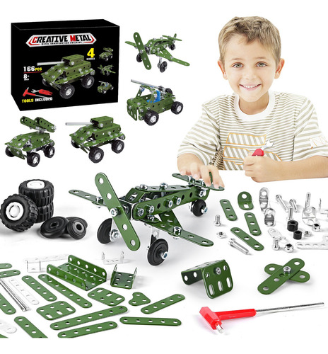 Kits De Maquetas De Metal Para Coches De Construcción 4 En 1