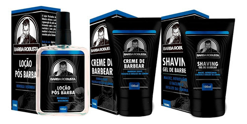 Kit Completo Para Barbear Shaving Gel Creme, Loção Pós Barba