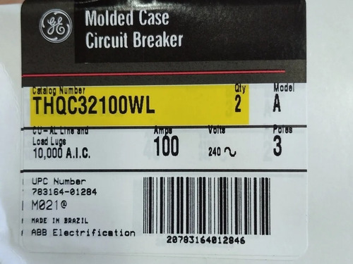 Breaker 2x30 Amp Tql Thql Enchufable Marca General Electric