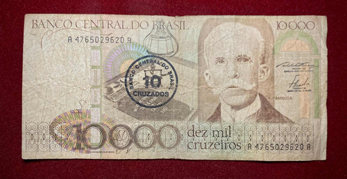 Billete 10 Cruzados Brasil 1986 Pick 206 A Resellado