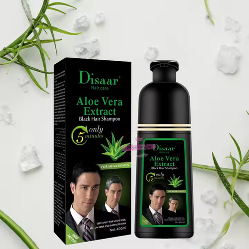Shampoo Tinte Negro Para Cabello Barba Bigote