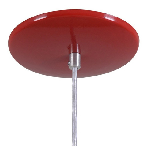 15 Pendente Retrô 40cm Industrial - Cabo 2,30 Metros Estrutura Vermelho