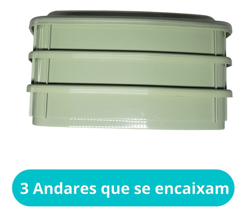 Imagem 4 de 6 de Porta Frios De Plástico Vasilha 3 Andares Para Geladeira Nfe