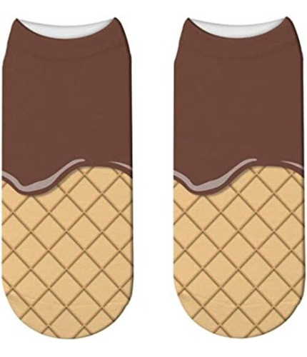 Media Unisex Hombre Mujer Con Diseño De Helado De Chocolate