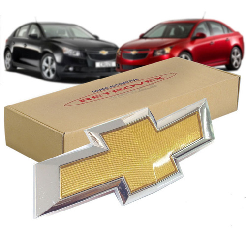 Imagem 2 de 7 de Emblema Grade Radiador Cruze 2012 2013 2014 Gravata Dourada