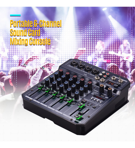 Mixing Console T6 Dsp Card Mixing Sound Mixer Built-in Audio