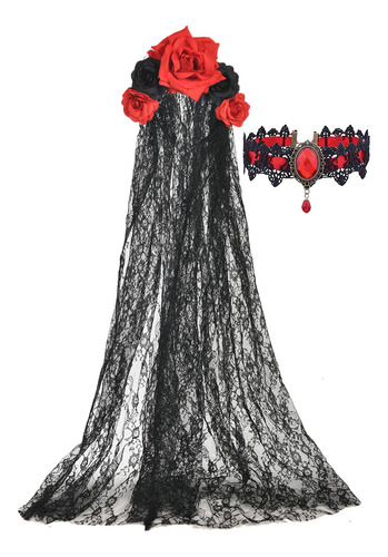 Merroyal Dia De Los Muertos - Disfraz De Rosa Para Mujer, To